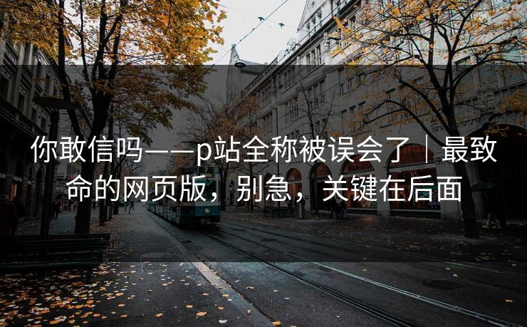 你敢信吗——p站全称被误会了｜最致命的网页版，别急，关键在后面