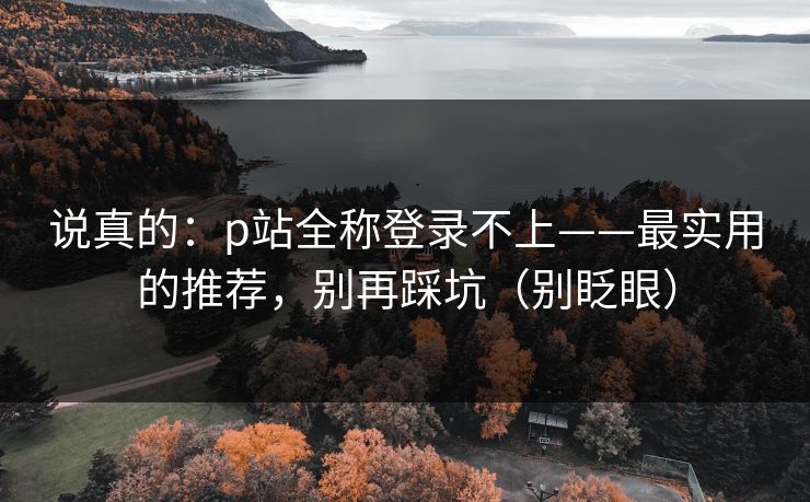 说真的：p站全称登录不上——最实用的推荐，别再踩坑（别眨眼）
