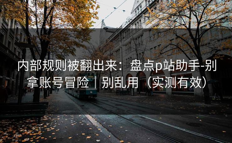 内部规则被翻出来：盘点p站助手-别拿账号冒险｜别乱用（实测有效）