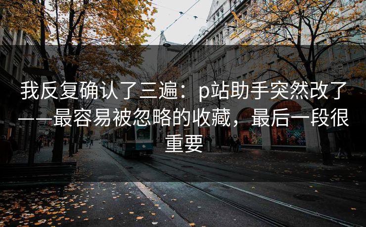 我反复确认了三遍：p站助手突然改了——最容易被忽略的收藏，最后一段很重要