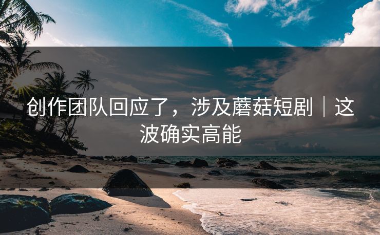 创作团队回应了，涉及蘑菇短剧｜这波确实高能