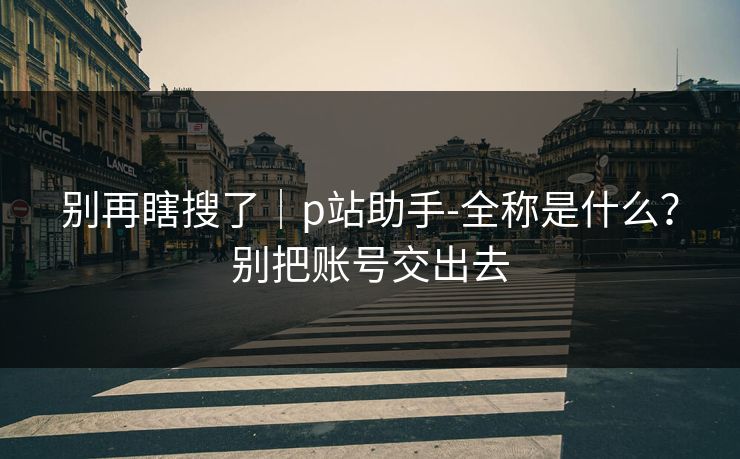 别再瞎搜了｜p站助手-全称是什么？别把账号交出去