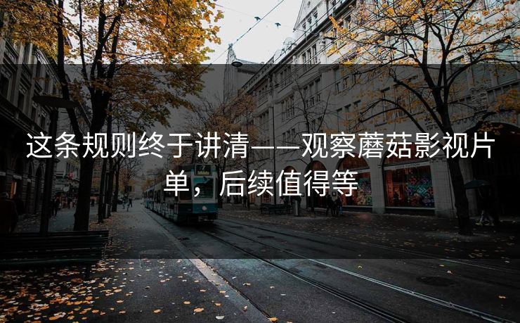 这条规则终于讲清——观察蘑菇影视片单，后续值得等