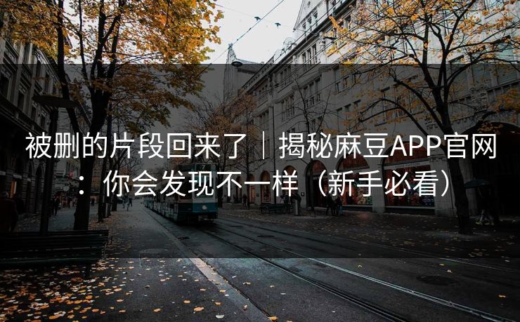 被删的片段回来了｜揭秘麻豆APP官网：你会发现不一样（新手必看）