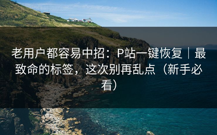 老用户都容易中招：P站一键恢复｜最致命的标签，这次别再乱点（新手必看）